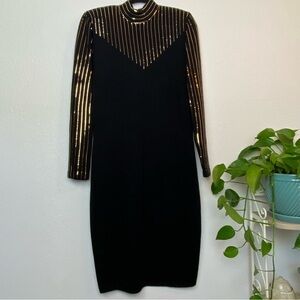 ST JOHN SANTANA KNIT GLITZ EMBELLISHED DRESS SIZE 12